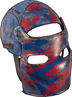 Crimson Colbalt Camo Metal Facemask
