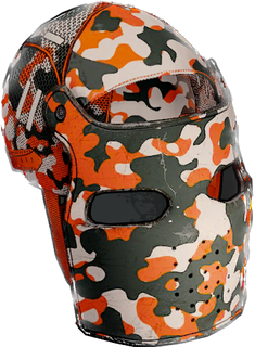 Orange Camo Metal Facemask