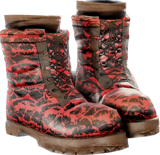 Red Tigerstripe Boots
