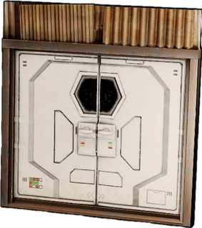 Retro Sci-fi Sheet Metal Double Door