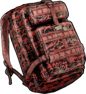 Red Tigerstripe Large Backpack