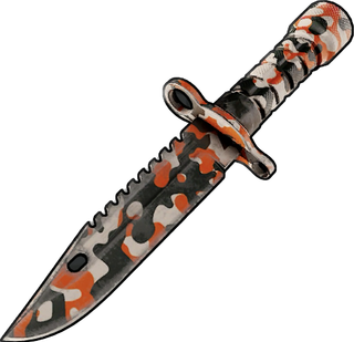 Orange Camo Combat Knife